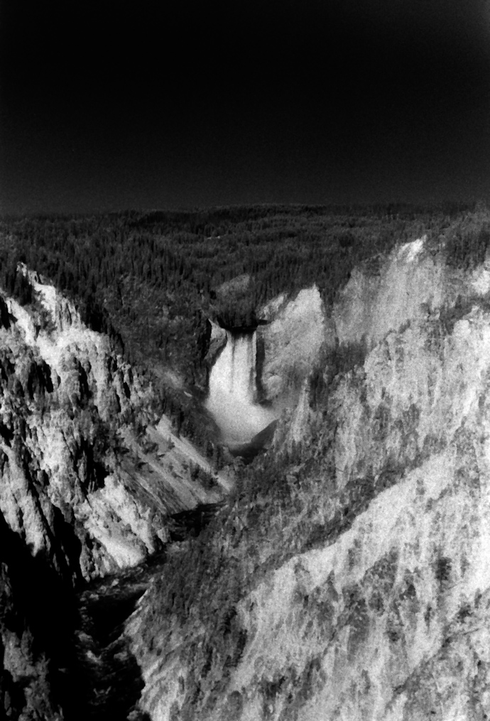 Red Filter and IR Filrm of the Lower Falls   Artist Point, Yellowstone National Park