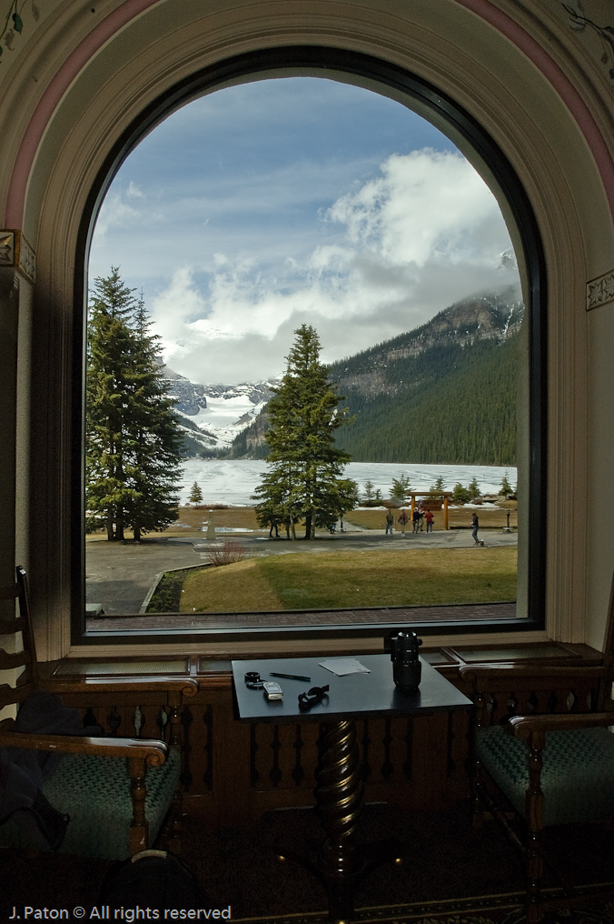 View of Lake Louise from the Chateau   Lake Louise, Banff National Park, Albert, Canada