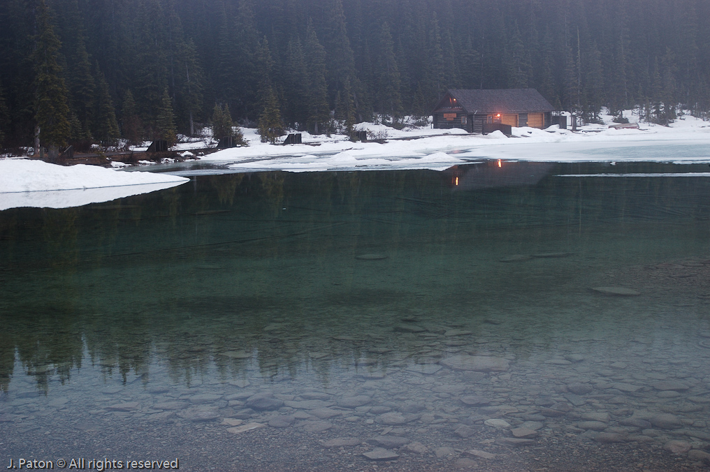 Foggy Morning at Lake Louise   Lake Louise, Banff National Park, Albert, Canada
