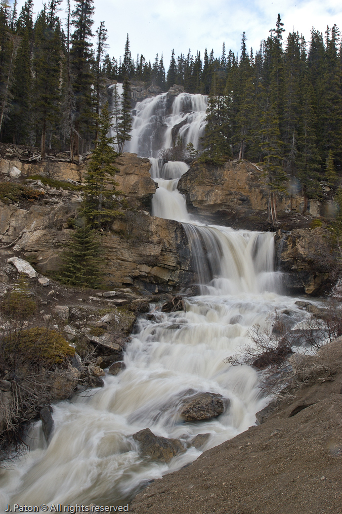 Tangle Falls Daytime Long Exposure   Icefield Parkway, Jasper National Park, Alberta, Canada