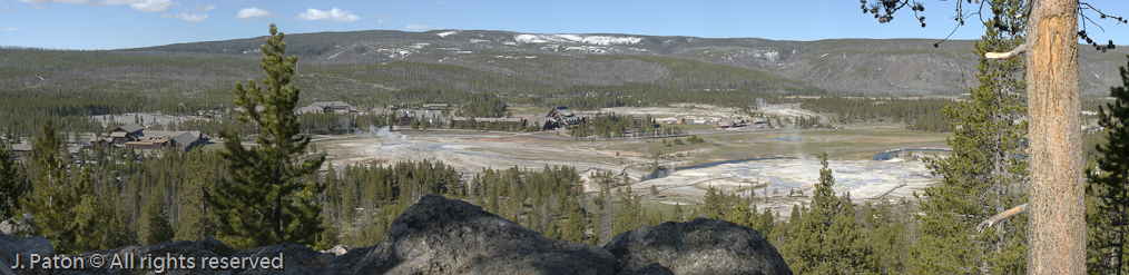 View from Observation Point   Upper Geyser Basin, Yellowstone National Park, Wyoming