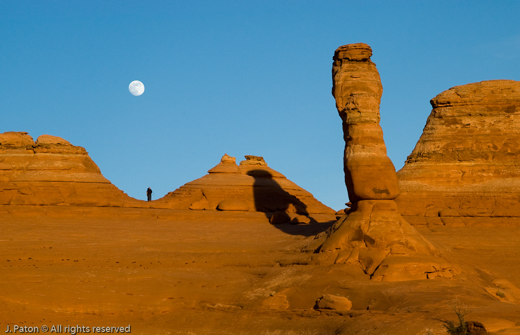 Moon and Delicate Arch Shadow   Arches National Park, Utah