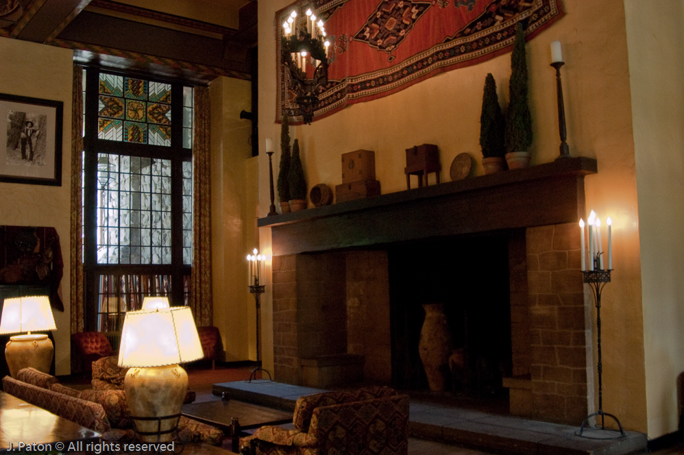 Large Fireplace in the Ahwahnee Lodge   Yosemite National Park, California