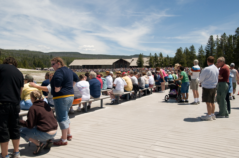 Waiting for Old Faithfull to Erupt   Upper Geyser Basin, Yellowstone National Park