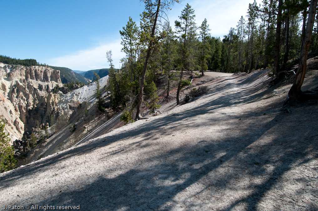 Trail Sort of Slides Into the Canyon   Canyon Area, Yellowstone National Park, Wyoming