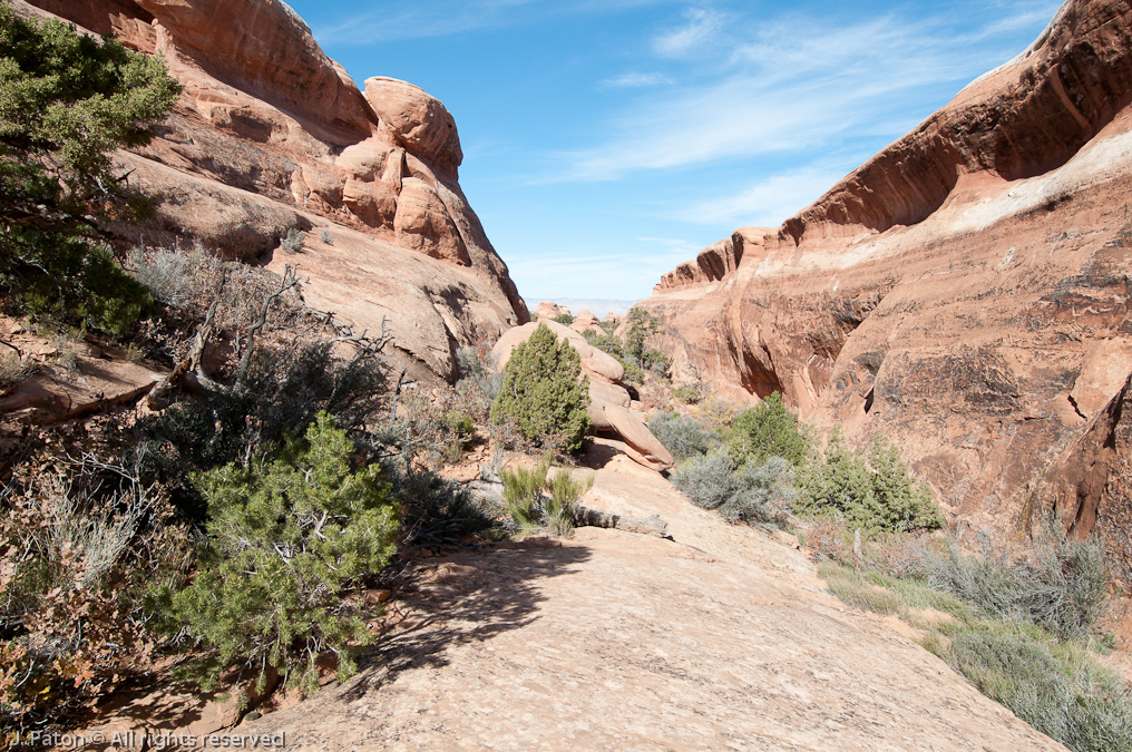 Past Partition Arch   Devils Garden Trail, Arches National Park, Utah