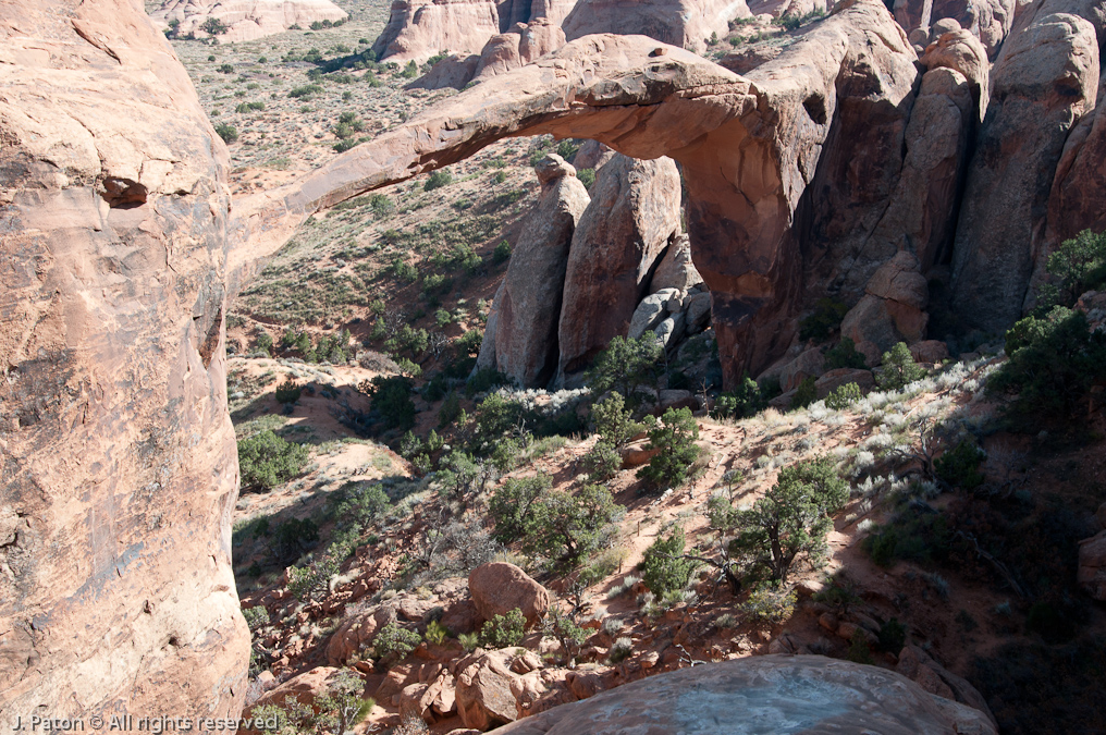 Landscape Arch from Above   Devils Garden Trail, Arches National Park, Utah