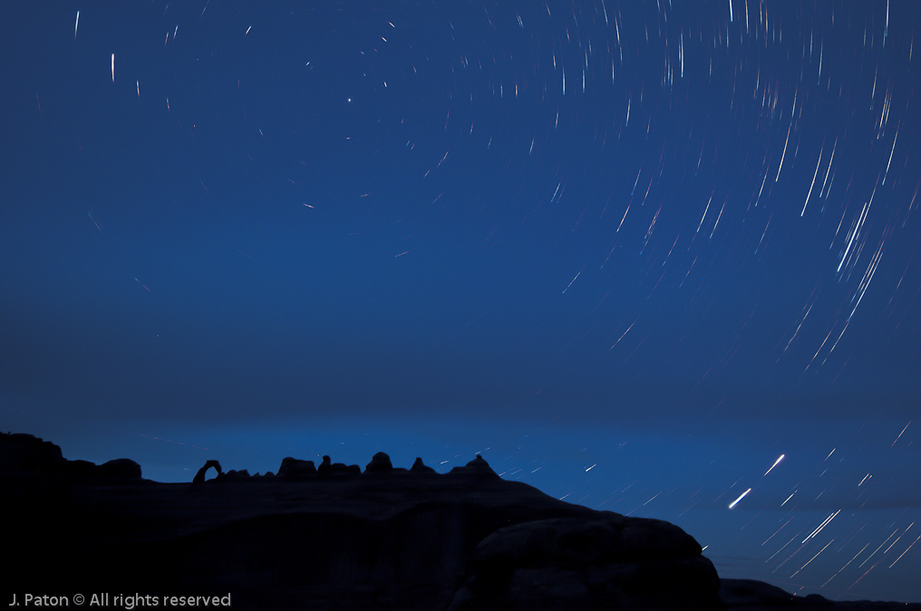 Delicate Arch Star Trails   Arches National Park, Utah