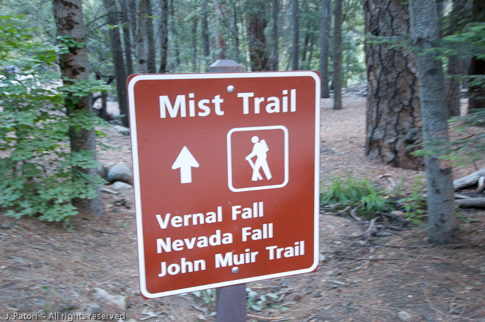 Blurry Sign   Mist Trail, Yosemite National Park, California