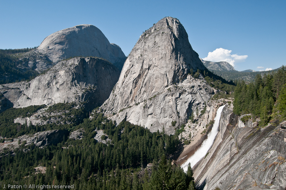 Nevada Falls, Liberty Cap, and Half Dome   John Muir Trail, Yosemite National Park, California